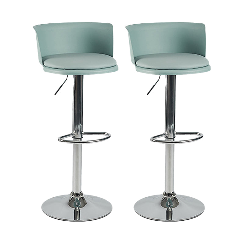 Industrial Backrest Armless Counter Stool Iron Cafe Bar Stool with Adjustable Cushion Green 2 Piece Set Clearhalo 'Bar Furniture' 'Bar Stools' 'bar_stools' 'furn' 'furn_bar_stools' 'Furniture' 'Kitchen & Dining Furniture' 6185550