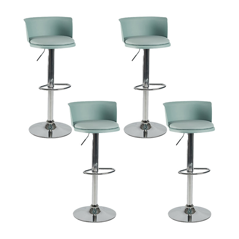 Industrial Backrest Armless Counter Stool Iron Cafe Bar Stool with Adjustable Cushion Green 4 Piece Set Clearhalo 'Bar Furniture' 'Bar Stools' 'bar_stools' 'furn' 'furn_bar_stools' 'Furniture' 'Kitchen & Dining Furniture' 6185551