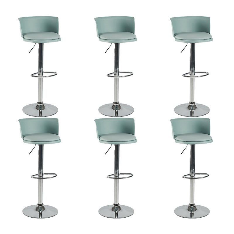 Industrial Backrest Armless Counter Stool Iron Cafe Bar Stool with Adjustable Cushion Green 6 Piece Set Clearhalo 'Bar Furniture' 'Bar Stools' 'bar_stools' 'furn' 'furn_bar_stools' 'Furniture' 'Kitchen & Dining Furniture' 6185552