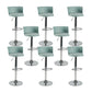 Industrial Backrest Armless Counter Stool Iron Cafe Bar Stool with Adjustable Cushion Green 8 Piece Set Clearhalo 'Bar Furniture' 'Bar Stools' 'bar_stools' 'furn' 'furn_bar_stools' 'Furniture' 'Kitchen & Dining Furniture' 6185553