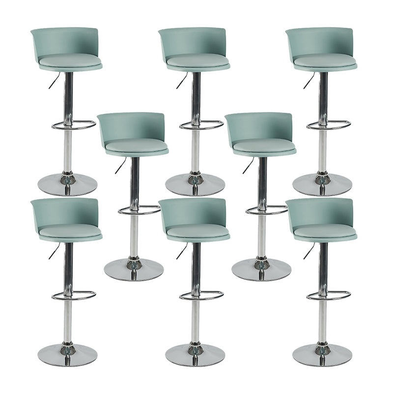 Industrial Backrest Armless Counter Stool Iron Cafe Bar Stool with Adjustable Cushion Green 8 Piece Set Clearhalo 'Bar Furniture' 'Bar Stools' 'bar_stools' 'furn' 'furn_bar_stools' 'Furniture' 'Kitchen & Dining Furniture' 6185553