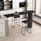 Barhocker im modernen Stil, solider Wave-Sitz, Barhocker mit Metallbeinen