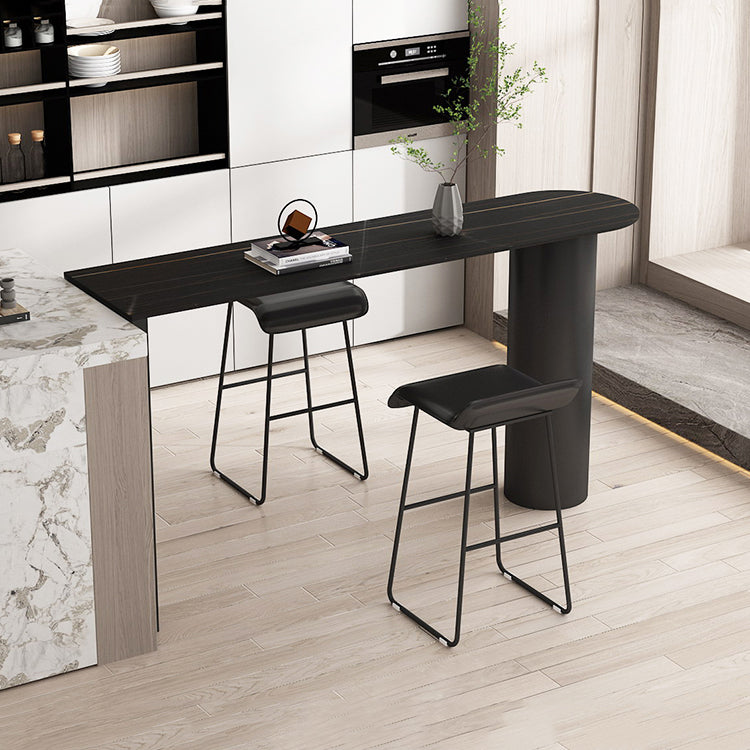 Barhocker im modernen Stil, solider Wave-Sitz, Barhocker mit Metallbeinen