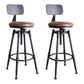 Industrial Rotatable Armless Counter Stool Iron Bar Stool with Pedal Brown With Back 2 Piece Set Clearhalo 'Bar Furniture' 'Bar Stools' 'bar_stools' 'furn' 'furn_bar_stools' 'Furniture' 'Kitchen & Dining Furniture' 6185692