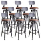 Industrial Rotatable Armless Counter Stool Iron Bar Stool with Pedal Brown With Back 8 Piece Set Clearhalo 'Bar Furniture' 'Bar Stools' 'bar_stools' 'furn' 'furn_bar_stools' 'Furniture' 'Kitchen & Dining Furniture' 6185697