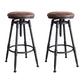 Industrial Rotatable Armless Counter Stool Iron Bar Stool with Pedal Brown Backless 2 Piece Set Clearhalo 'Bar Furniture' 'Bar Stools' 'bar_stools' 'furn' 'furn_bar_stools' 'Furniture' 'Kitchen & Dining Furniture' 6185700