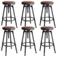 Industrial Rotatable Armless Counter Stool Iron Bar Stool with Pedal Brown Backless 6 Piece Set Clearhalo 'Bar Furniture' 'Bar Stools' 'bar_stools' 'furn' 'furn_bar_stools' 'Furniture' 'Kitchen & Dining Furniture' 6185705