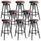 Industrial Rotatable Armless Counter Stool Iron Bar Stool with Pedal Brown Backless 8 Piece Set Clearhalo 'Bar Furniture' 'Bar Stools' 'bar_stools' 'furn' 'furn_bar_stools' 'Furniture' 'Kitchen & Dining Furniture' 6185707