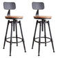 Industrial Rotatable Armless Counter Stool Iron Bar Stool with Pedal Light Brown With Back 2 Piece Set Clearhalo 'Bar Furniture' 'Bar Stools' 'bar_stools' 'furn' 'furn_bar_stools' 'Furniture' 'Kitchen & Dining Furniture' 6185710
