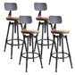 Industrial Rotatable Armless Counter Stool Iron Bar Stool with Pedal Light Brown With Back 4 Piece Set Clearhalo 'Bar Furniture' 'Bar Stools' 'bar_stools' 'furn' 'furn_bar_stools' 'Furniture' 'Kitchen & Dining Furniture' 6185711