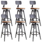 Industrial Rotatable Armless Counter Stool Iron Bar Stool with Pedal Light Brown With Back 6 Piece Set Clearhalo 'Bar Furniture' 'Bar Stools' 'bar_stools' 'furn' 'furn_bar_stools' 'Furniture' 'Kitchen & Dining Furniture' 6185712