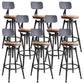 Industrial Rotatable Armless Counter Stool Iron Bar Stool with Pedal Light Brown With Back 8 Piece Set Clearhalo 'Bar Furniture' 'Bar Stools' 'bar_stools' 'furn' 'furn_bar_stools' 'Furniture' 'Kitchen & Dining Furniture' 6185713