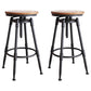 Industrial Rotatable Armless Counter Stool Iron Bar Stool with Pedal Light Brown Backless 2 Piece Set Clearhalo 'Bar Furniture' 'Bar Stools' 'bar_stools' 'furn' 'furn_bar_stools' 'Furniture' 'Kitchen & Dining Furniture' 6185714