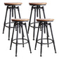 Industrial Rotatable Armless Counter Stool Iron Bar Stool with Pedal Light Brown Backless 4 Piece Set Clearhalo 'Bar Furniture' 'Bar Stools' 'bar_stools' 'furn' 'furn_bar_stools' 'Furniture' 'Kitchen & Dining Furniture' 6185715