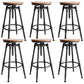 Industrial Rotatable Armless Counter Stool Iron Bar Stool with Pedal Light Brown Backless 6 Piece Set Clearhalo 'Bar Furniture' 'Bar Stools' 'bar_stools' 'furn' 'furn_bar_stools' 'Furniture' 'Kitchen & Dining Furniture' 6185716