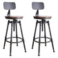 Industrial Rotatable Armless Counter Stool Iron Bar Stool with Pedal Dark Brown With Back 2 Piece Set Clearhalo 'Bar Furniture' 'Bar Stools' 'bar_stools' 'furn' 'furn_bar_stools' 'Furniture' 'Kitchen & Dining Furniture' 6185718