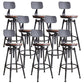 Industrial Rotatable Armless Counter Stool Iron Bar Stool with Pedal Dark Brown With Back 8 Piece Set Clearhalo 'Bar Furniture' 'Bar Stools' 'bar_stools' 'furn' 'furn_bar_stools' 'Furniture' 'Kitchen & Dining Furniture' 6185721