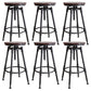 Industrial Rotatable Armless Counter Stool Iron Bar Stool with Pedal Dark Brown Backless 6 Piece Set Clearhalo 'Bar Furniture' 'Bar Stools' 'bar_stools' 'furn' 'furn_bar_stools' 'Furniture' 'Kitchen & Dining Furniture' 6185724