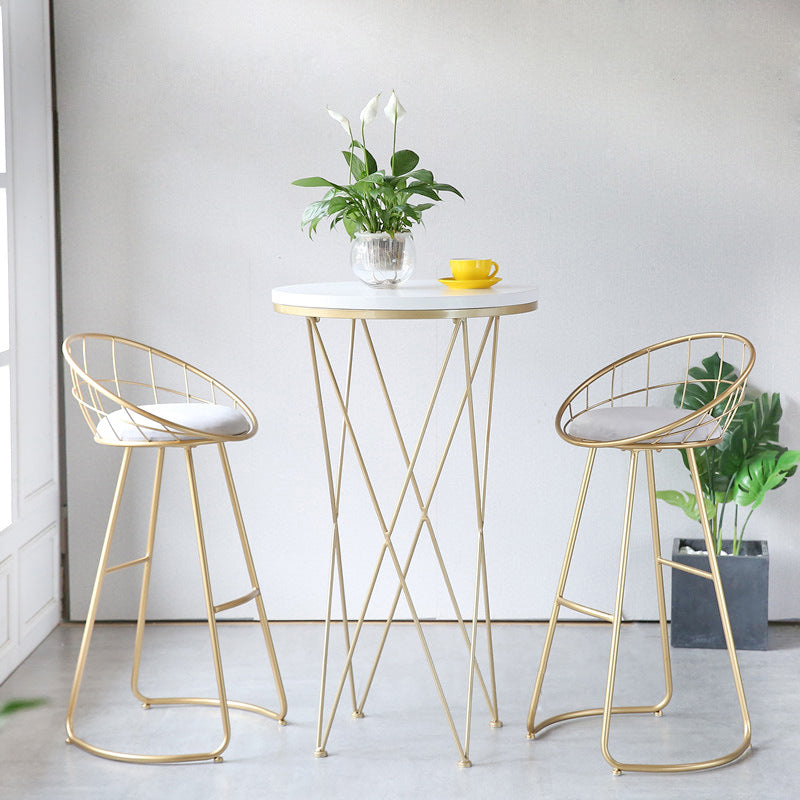 Nordic Style Bar-stool Bucket Counter Bar Stool with Metal Legs Clearhalo 'Bar Furniture' 'Bar Stools' 'bar_stools' 'furn' 'furn_bar_stools' 'Furniture' 'Kitchen & Dining Furniture' 6185728