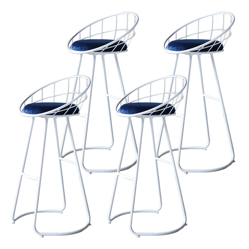 Nordic Style Bar-stool Bucket Counter Bar Stool with Metal Legs Blue 4 Piece Set Clearhalo 'Bar Furniture' 'Bar Stools' 'bar_stools' 'furn' 'furn_bar_stools' 'Furniture' 'Kitchen & Dining Furniture' 6185729
