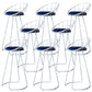 Nordic Style Bar-stool Bucket Counter Bar Stool with Metal Legs Blue 8 Piece Set Clearhalo 'Bar Furniture' 'Bar Stools' 'bar_stools' 'furn' 'furn_bar_stools' 'Furniture' 'Kitchen & Dining Furniture' 6185731