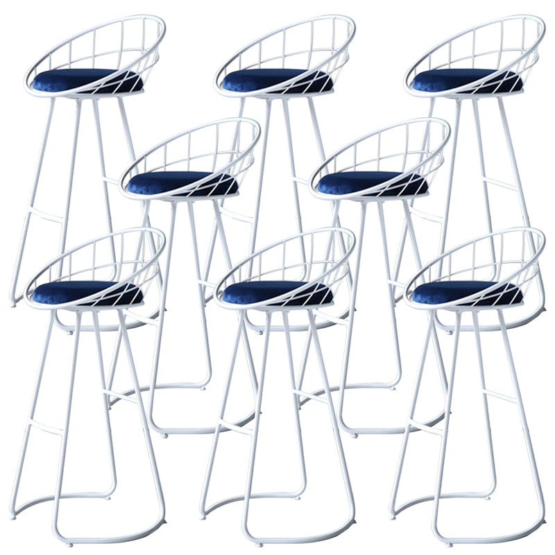 Nordic Style Bar-stool Bucket Counter Bar Stool with Metal Legs Blue 8 Piece Set Clearhalo 'Bar Furniture' 'Bar Stools' 'bar_stools' 'furn' 'furn_bar_stools' 'Furniture' 'Kitchen & Dining Furniture' 6185731