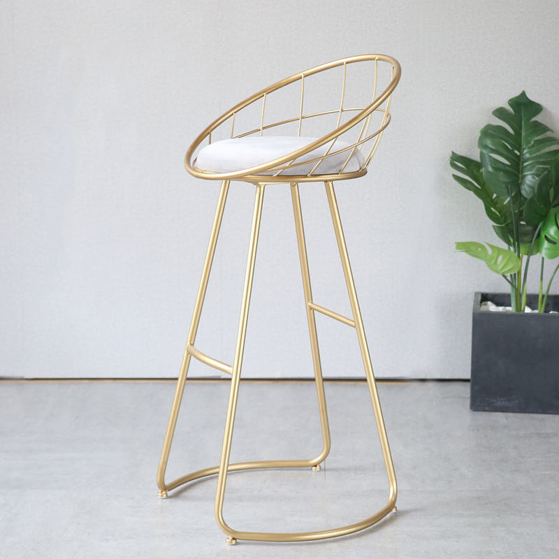 Nordic Style Bar-stool Bucket Counter Bar Stool with Metal Legs Clearhalo 'Bar Furniture' 'Bar Stools' 'bar_stools' 'furn' 'furn_bar_stools' 'Furniture' 'Kitchen & Dining Furniture' 6185732