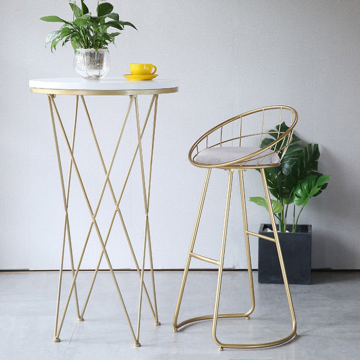 Nordic Style Bar-stool Bucket Counter Bar Stool with Metal Legs Clearhalo 'Bar Furniture' 'Bar Stools' 'bar_stools' 'furn' 'furn_bar_stools' 'Furniture' 'Kitchen & Dining Furniture' 6185744