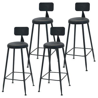 Modern Style Bar-stool Round Seat Counter Bar Stool with Metal Legs Black 4 Piece Set Clearhalo 'Bar Furniture' 'Bar Stools' 'bar_stools' 'furn' 'furn_bar_stools' 'Furniture' 'Kitchen & Dining Furniture' 6185749
