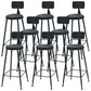 Modern Style Bar-stool Round Seat Counter Bar Stool with Metal Legs Black 8 Piece Set Clearhalo 'Bar Furniture' 'Bar Stools' 'bar_stools' 'furn' 'furn_bar_stools' 'Furniture' 'Kitchen & Dining Furniture' 6185750