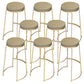 Modern Style Bar-stool Round Seat Counter Bar Stool with Metal Legs Khaki 8 Piece Set Clearhalo 'Bar Furniture' 'Bar Stools' 'bar_stools' 'furn' 'furn_bar_stools' 'Furniture' 'Kitchen & Dining Furniture' 6185754