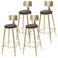 Modern Style Bar-stool Round Seat Counter Bar Stool with Metal Legs Black-Gold 4 Piece Set Clearhalo 'Bar Furniture' 'Bar Stools' 'bar_stools' 'furn' 'furn_bar_stools' 'Furniture' 'Kitchen & Dining Furniture' 6185756