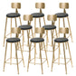 Modern Style Bar-stool Round Seat Counter Bar Stool with Metal Legs Black-Gold 8 Piece Set Clearhalo 'Bar Furniture' 'Bar Stools' 'bar_stools' 'furn' 'furn_bar_stools' 'Furniture' 'Kitchen & Dining Furniture' 6185758