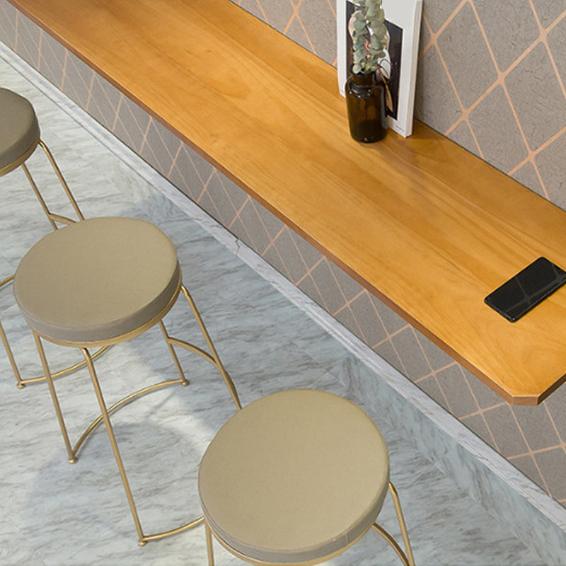 Modern Style Bar-stool Round Seat Counter Bar Stool with Metal Legs Clearhalo 'Bar Furniture' 'Bar Stools' 'bar_stools' 'furn' 'furn_bar_stools' 'Furniture' 'Kitchen & Dining Furniture' 6185762