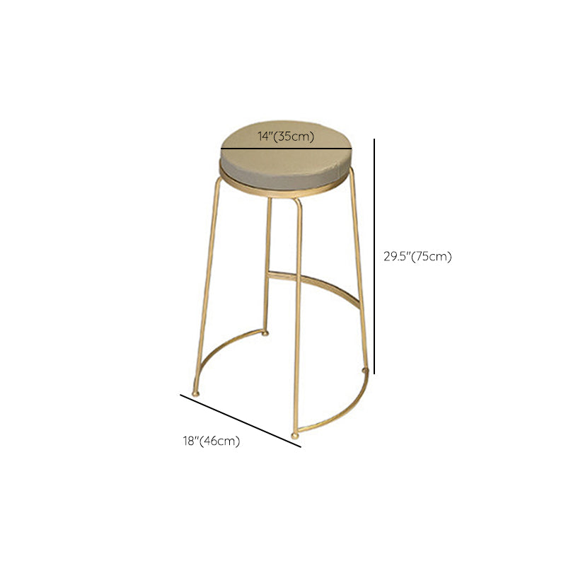 Modern Style Bar-stool Round Seat Counter Bar Stool with Metal Legs Clearhalo 'Bar Furniture' 'Bar Stools' 'bar_stools' 'furn' 'furn_bar_stools' 'Furniture' 'Kitchen & Dining Furniture' 6185764