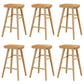 Industrial Armless Counter High Stool Solid Wood Backless Bistro Bar Stool with 4 Legs