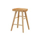 Industrial Armless Counter High Stool Solid Wood Backless Bistro Bar Stool with 4 Legs