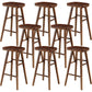 Industrial Armless Counter High Stool Solid Wood Backless Bistro Bar Stool with 4 Legs