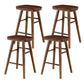 Industrial Armless Counter High Stool Solid Wood Backless Bistro Bar Stool with 4 Legs