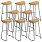Contemporary Wood Bar Stool Metal Bar Stool with Contoured Seat Black 8 Piece Set Clearhalo 'Bar Furniture' 'Bar Stools' 'bar_stools' 'furn' 'furn_bar_stools' 'Furniture' 'Kitchen & Dining Furniture' 6185896