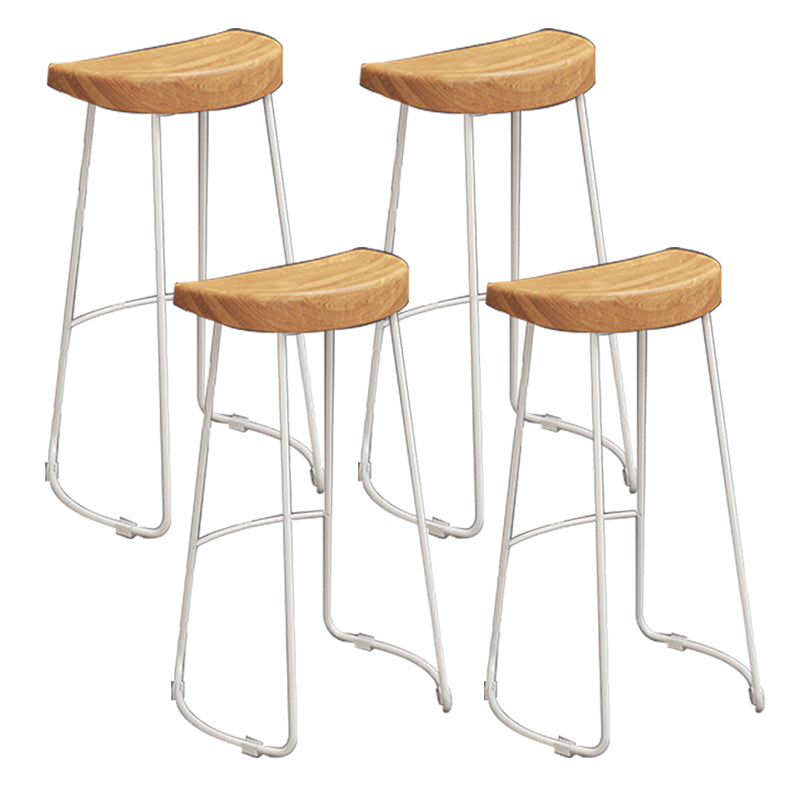 Contemporary Wood Bar Stool Metal Bar Stool with Contoured Seat White 4 Piece Set Clearhalo 'Bar Furniture' 'Bar Stools' 'bar_stools' 'furn' 'furn_bar_stools' 'Furniture' 'Kitchen & Dining Furniture' 6185898
