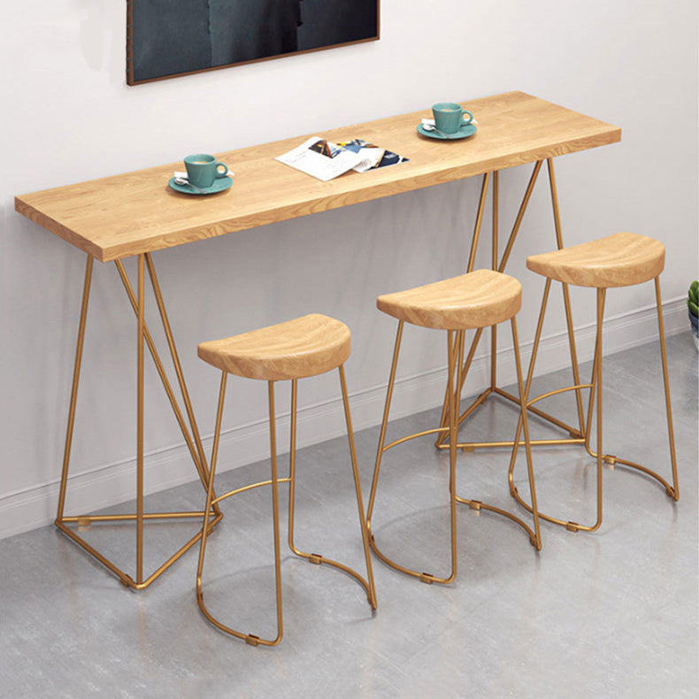 Contemporary Wood Bar Stool Metal Bar Stool with Contoured Seat Clearhalo 'Bar Furniture' 'Bar Stools' 'bar_stools' 'furn' 'furn_bar_stools' 'Furniture' 'Kitchen & Dining Furniture' 6185901