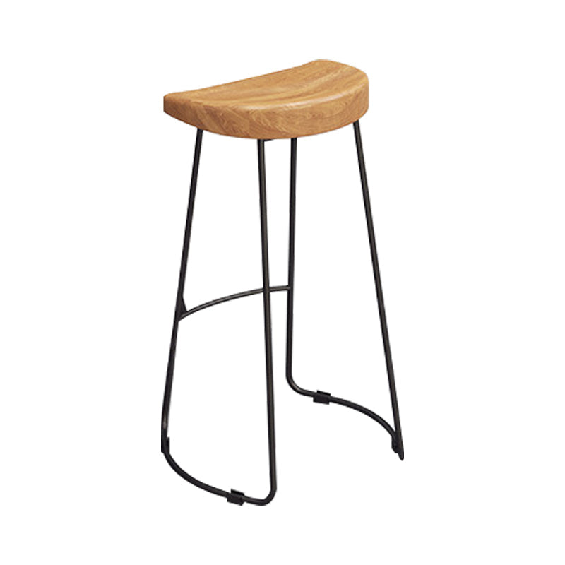 Contemporary Wood Bar Stool Metal Bar Stool with Contoured Seat Clearhalo 'Bar Furniture' 'Bar Stools' 'bar_stools' 'furn' 'furn_bar_stools' 'Furniture' 'Kitchen & Dining Furniture' 6185903