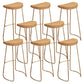 Contemporary Wood Bar Stool Metal Bar Stool with Contoured Seat Gold 8 Piece Set Clearhalo 'Bar Furniture' 'Bar Stools' 'bar_stools' 'furn' 'furn_bar_stools' 'Furniture' 'Kitchen & Dining Furniture' 6185904