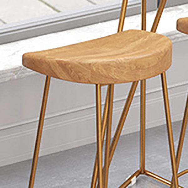 Contemporary Wood Bar Stool Metal Bar Stool with Contoured Seat Clearhalo 'Bar Furniture' 'Bar Stools' 'bar_stools' 'furn' 'furn_bar_stools' 'Furniture' 'Kitchen & Dining Furniture' 6185905