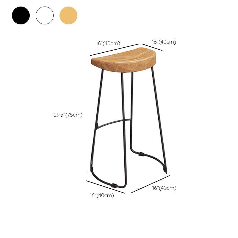 Contemporary Wood Bar Stool Metal Bar Stool with Contoured Seat Clearhalo 'Bar Furniture' 'Bar Stools' 'bar_stools' 'furn' 'furn_bar_stools' 'Furniture' 'Kitchen & Dining Furniture' 6185907