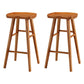 Modern Armless Backless Counter Stool Wood Cafe Bar Stool with Pedal