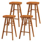 Modern Armless Backless Counter Stool Wood Cafe Bar Stool with Pedal