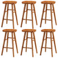 Modern Armless Backless Counter Stool Wood Cafe Bar Stool with Pedal