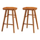 Modern Armless Backless Counter Stool Wood Cafe Bar Stool with Pedal